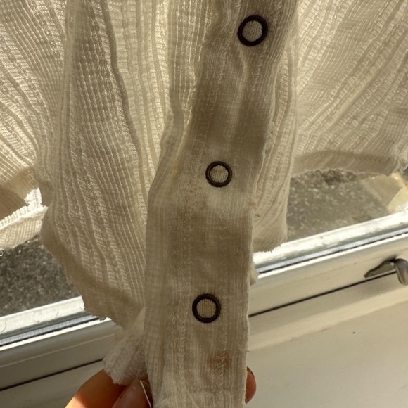Free People Women's White and Cream Shirt - Picture 4 of 8